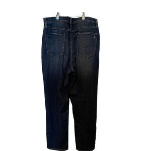 Frayed Womens Blue Button & Zipper Fly Denim Tapered Boyfriend Jeans Size 31